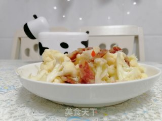 花菜炒香肠的做法步骤：5