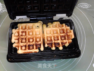 自发粉版无油香橙华夫饼的做法步骤：12