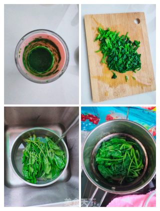 大虾、菠菜手擀面的做法步骤：1