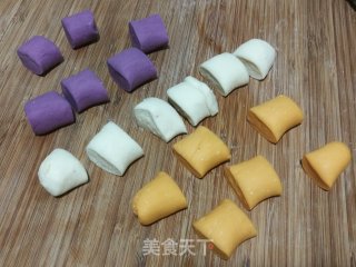南瓜紫薯棒棒糖馒头的做法步骤：4