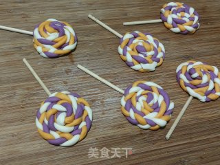 南瓜紫薯棒棒糖馒头的做法步骤：9
