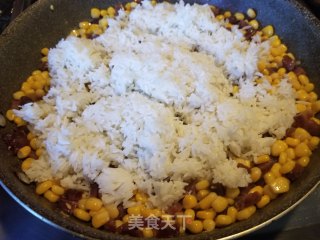 腊肠玉米蛋炒饭的做法步骤：8