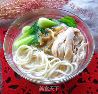 清炖鸡腿榨菜面的做法步骤：10