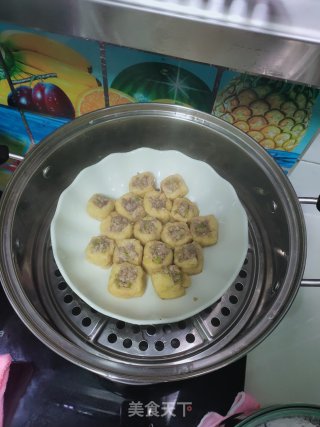 豆腐泡夹肉的做法步骤：7