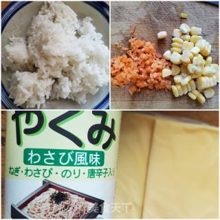 烤芝士饭团的做法步骤：1