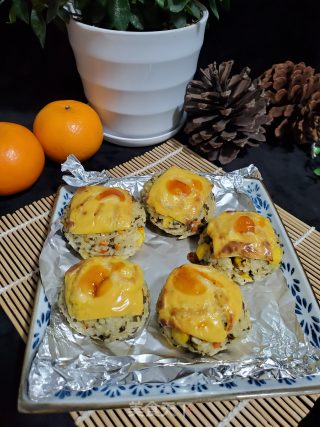 烤芝士饭团的做法步骤：11