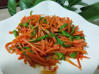 胡萝卜炒青椒丝的做法步骤：8