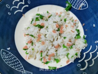 青菜火腿饭团的做法步骤：3