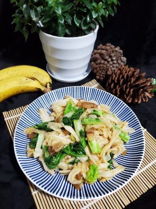 青菜炒绉绉粉的做法步骤：8