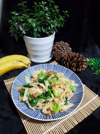青菜炒绉绉粉的做法步骤：9