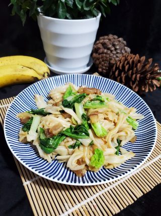 青菜炒绉绉粉的做法步骤：10