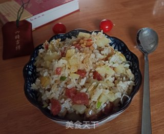 土豆腊肠炒饭的做法步骤：7