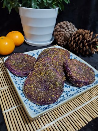 黑芝麻馅紫薯糯米饼的做法步骤：11