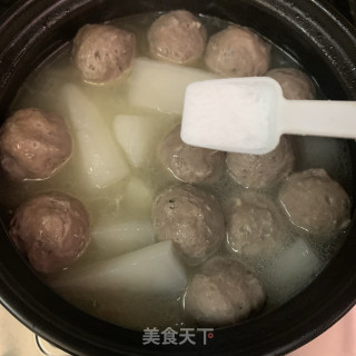白萝卜滚牛丸汤的做法步骤：8
