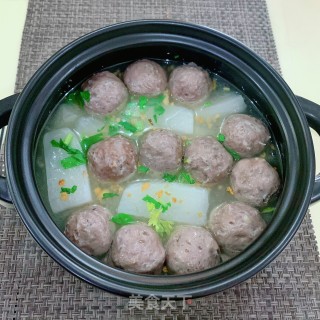白萝卜滚牛丸汤的做法步骤：10