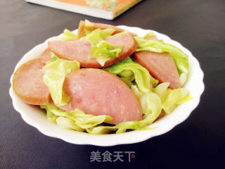 火腿炒圆白菜的做法步骤：6
