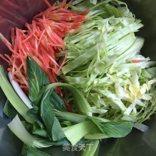 韭黄鸡蛋炒荞麦饼的做法步骤：4