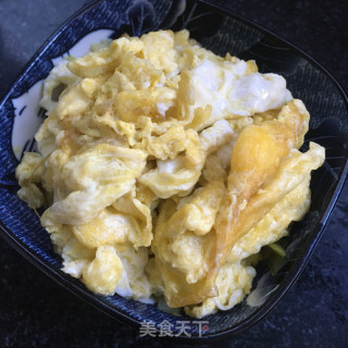 韭黄鸡蛋炒荞麦饼的做法步骤：7