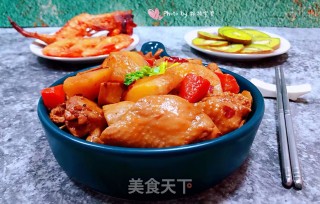 杏鲍菇土豆胡萝卜炖鸡腿的做法步骤：12