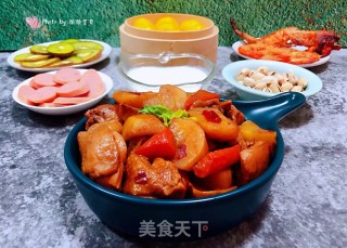杏鲍菇土豆胡萝卜炖鸡腿的做法步骤：14