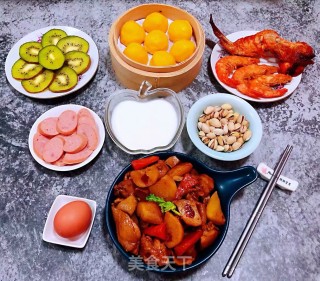 杏鲍菇土豆胡萝卜炖鸡腿的做法步骤：16