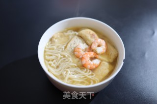 虾仁油豆腐面的做法步骤：4