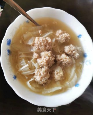 白菜粉条炖肉丸的做法步骤：8