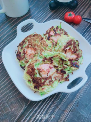 黄油虾仁煎菜饼的做法步骤：9
