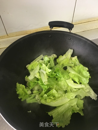 蚝油花菜炒生菜的做法步骤：3