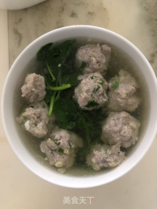 豌豆尖肉丸子汤的做法步骤：5