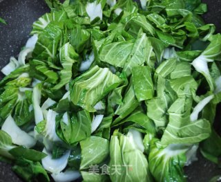 鸡汤炖冻豆腐青菜的做法步骤：4