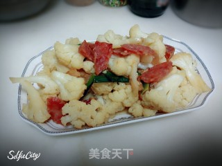 菜花炒腊肠的做法步骤：9
