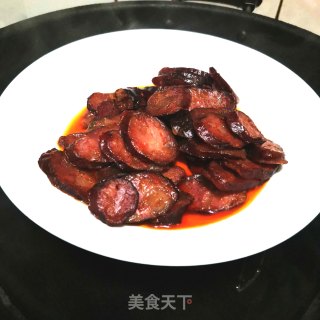 荷兰豆炒麻辣肠的做法步骤：6