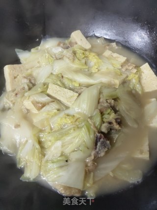 花脂白菜炖豆腐的做法步骤：7