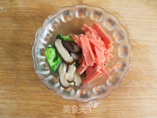时蔬午餐肉蒸豆腐鸡蛋羹的做法步骤：7