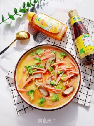 时蔬午餐肉蒸豆腐鸡蛋羹的做法步骤：11