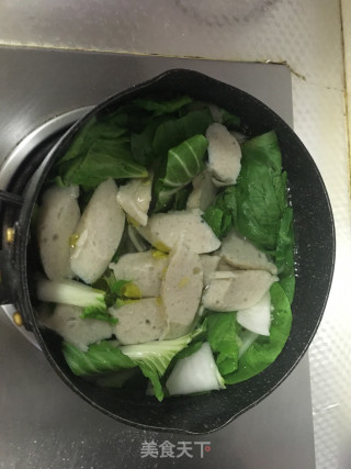 鸡肉肠青菜汤的做法步骤：5