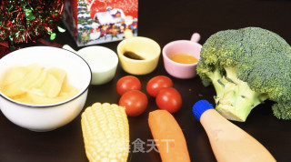 健康减脂的圣诞树西蓝花沙拉的做法步骤：1