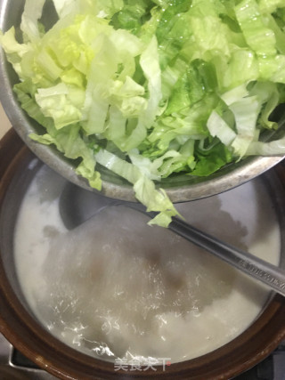 肉丝生菜粥的做法步骤：8
