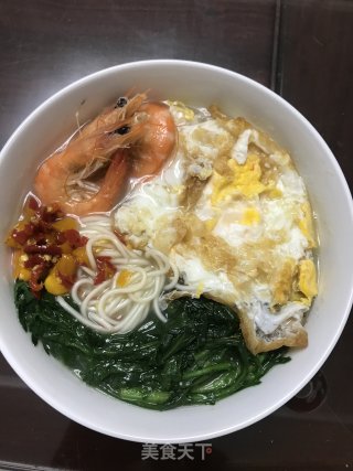 鲜虾鸡蛋面的做法步骤：12