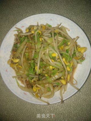 白菜丝炒黄豆芽的做法步骤：8
