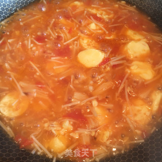 蕃茄菌菇炖豆腐的做法步骤：9