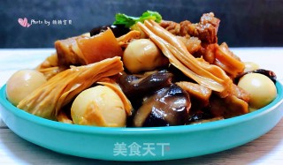 腐竹鹌鹑蛋香菇炖五花肉的做法步骤：12
