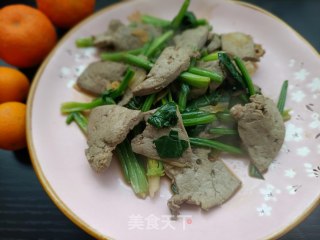 菠菜炒羊肝的做法步骤：14