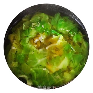 包菜虾皮汤的做法步骤：7