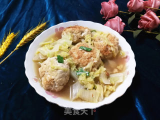 白菜炖豆腐肉圆的做法步骤：6