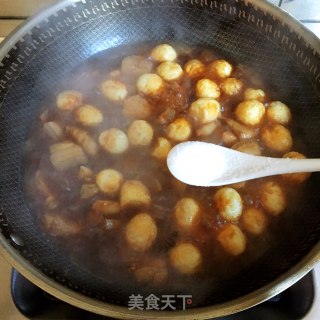 五花肉烧虎皮鹌鹑蛋的做法步骤：7