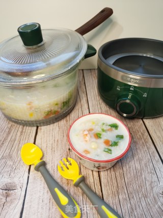 五彩虾仁粥的做法步骤：7