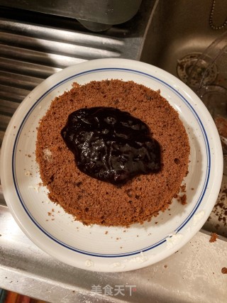 生日蛋糕—黑森林蛋糕（5英寸圆形戚风蛋糕模）的做法步骤：32