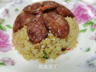 腊肠炒饭的做法步骤：8